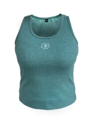 Image of Om tank top in Tropical Rainforest Green