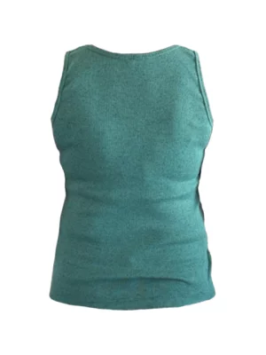 Image of the back of Om tank top in Tropical Rainforest Green