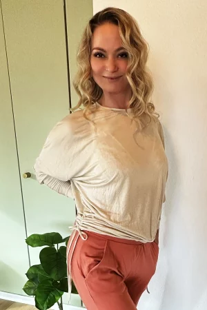 Image of Bat-Sleeved Yoga Top in Ivory